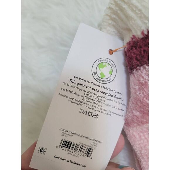 JoySpun Sz (4-10) Set of 2 Pair (4 total) Women's Plush No Slip Grip Socks - Picture 4 of 4